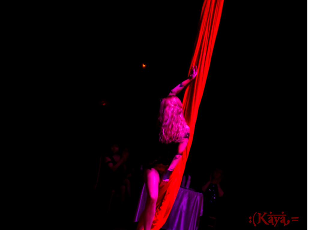 Ksusha red silk standing